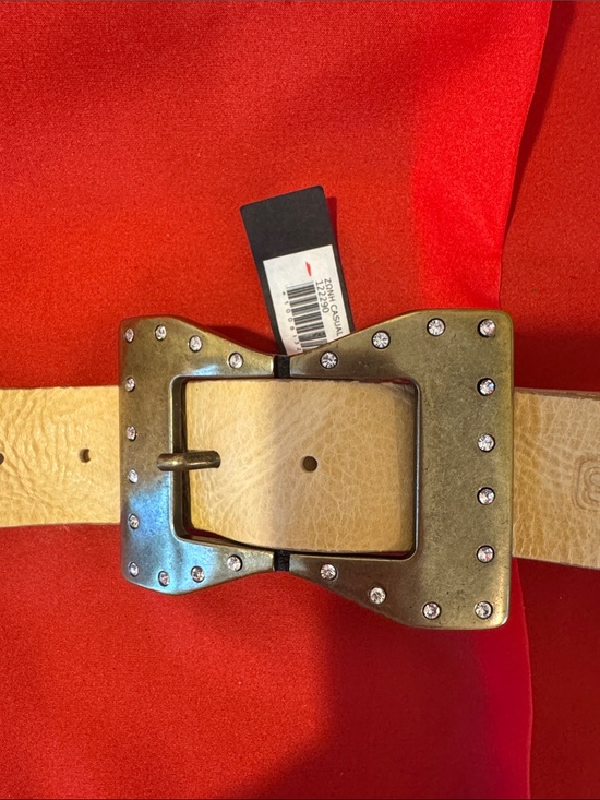 La alibe luigi NWT yellow leather belt with brass buckle. Made in Italy main image 5